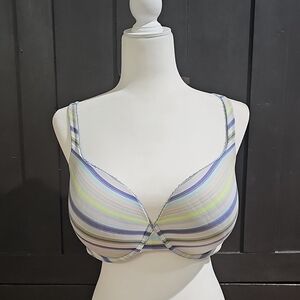 Victoria's Secret Pastel Striped Underwire Bra - Lavender, Mint, Yellow
